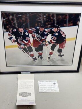 Wayne Gretzky signed New York Rangers Triple Exposure Photo Frame w/COA 62/199